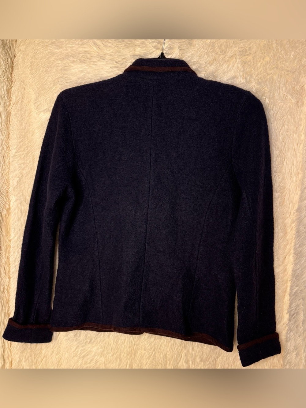 Chelsea & Campbell Petites 100% Pure New Wool navy blazer petite Medium - Picture 8 of 8